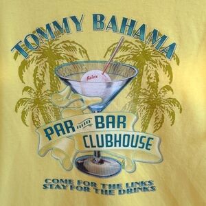 Tommy Bahama Graphic Tee Shirt Yellow Medium